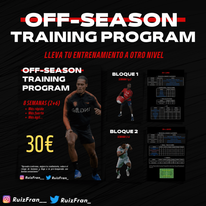 Training during the off season should: